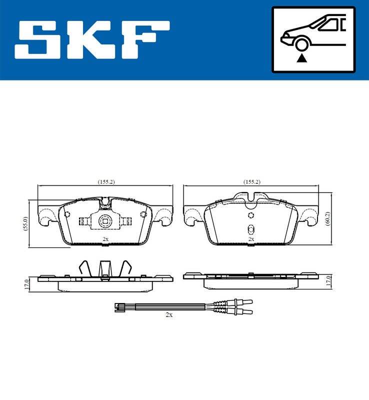 SKF VKBP80207E Комплект гальмівних накладок, дискове гальмо
