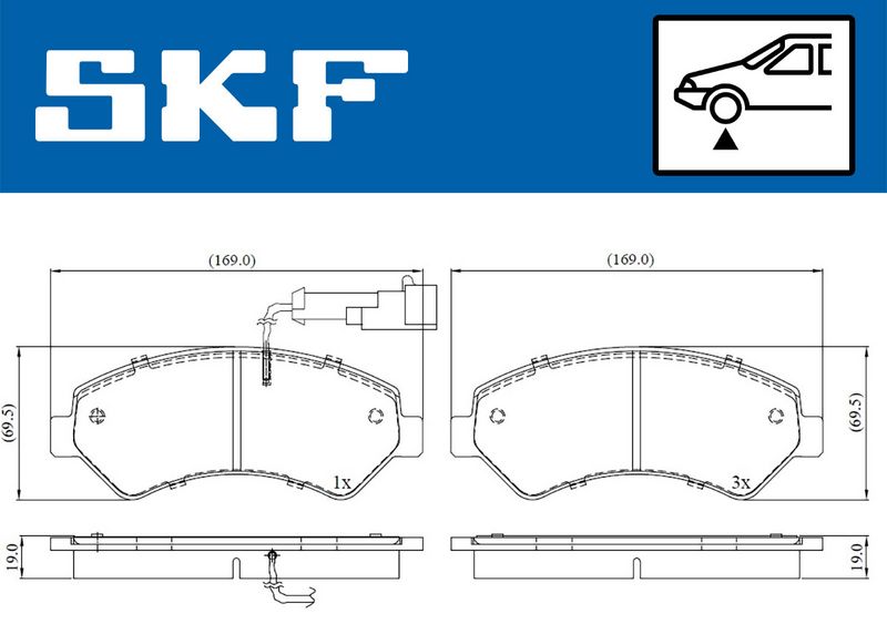 SKF VKBP80210E Комплект гальмівних накладок, дискове гальмо