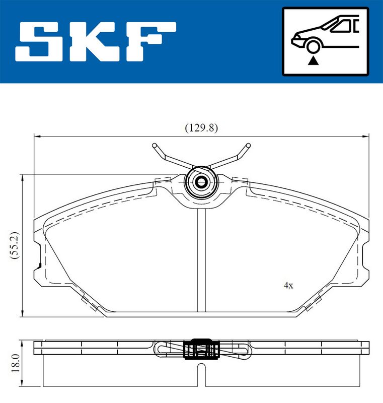 SKF VKBP80211 Комплект гальмівних накладок, дискове гальмо