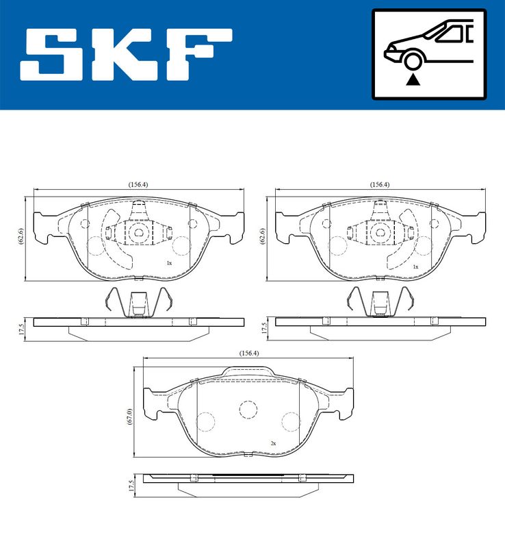 SKF VKBP80219 Комплект гальмівних накладок, дискове гальмо