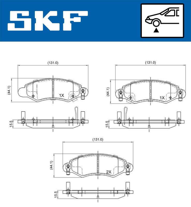 SKF VKBP80223A Комплект гальмівних накладок, дискове гальмо