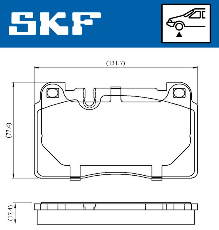 SKF VKBP80225 Комплект гальмівних накладок, дискове гальмо