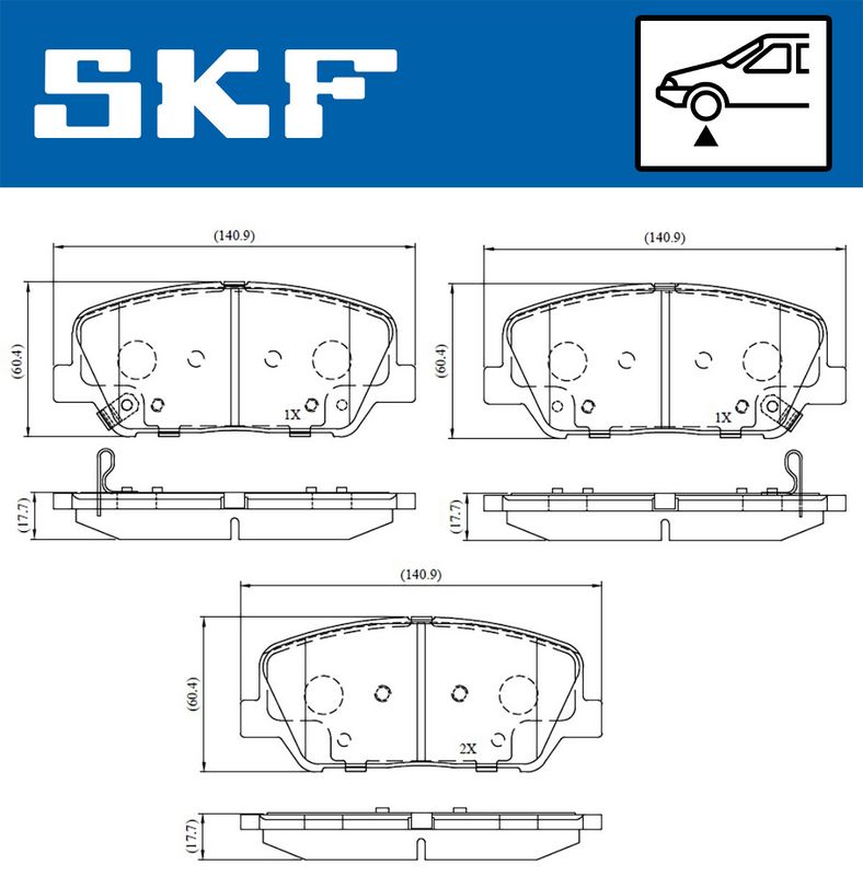 SKF VKBP80228A Комплект гальмівних накладок, дискове гальмо