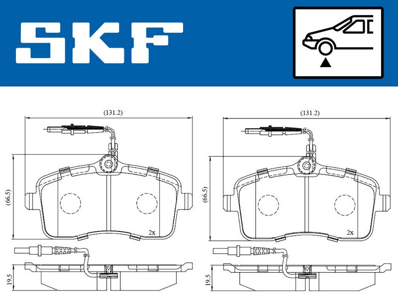 SKF VKBP80232E Комплект гальмівних накладок, дискове гальмо