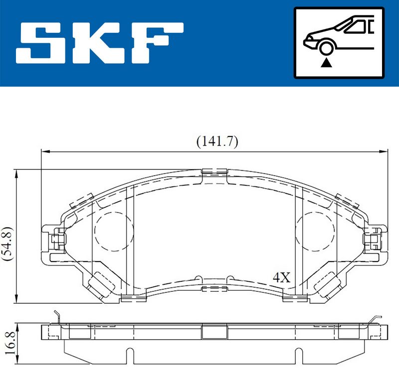 SKF VKBP80239A Комплект гальмівних накладок, дискове гальмо