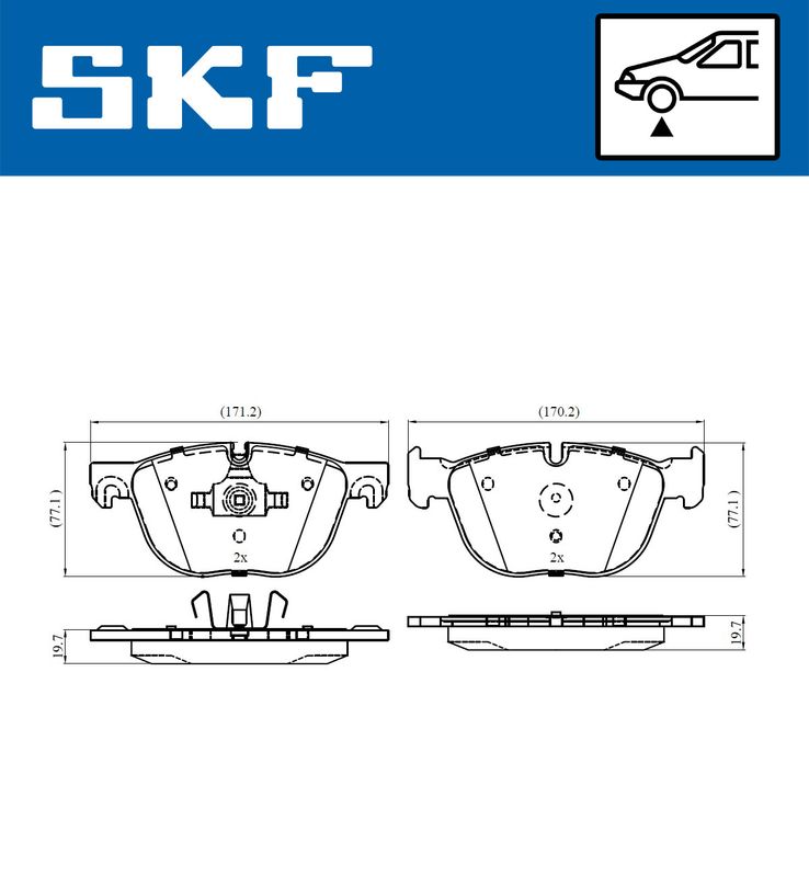 SKF VKBP80249 Комплект гальмівних накладок, дискове гальмо
