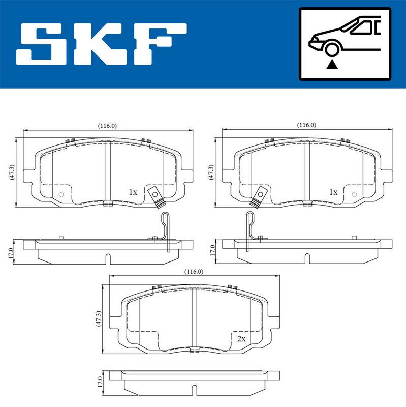 SKF VKBP80256A Комплект гальмівних накладок, дискове гальмо