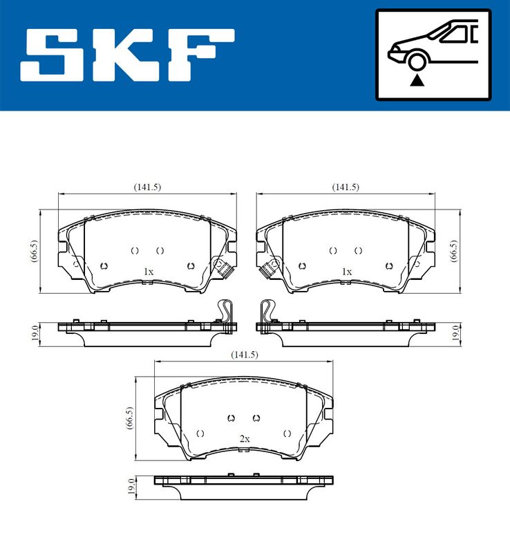 SKF VKBP80264A Комплект гальмівних накладок, дискове гальмо