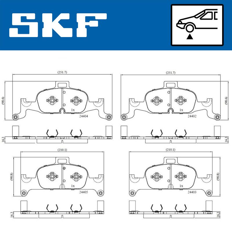 SKF VKBP80277 Комплект гальмівних накладок, дискове гальмо