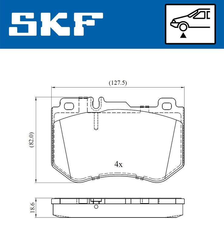 SKF VKBP80287 Комплект гальмівних накладок, дискове гальмо
