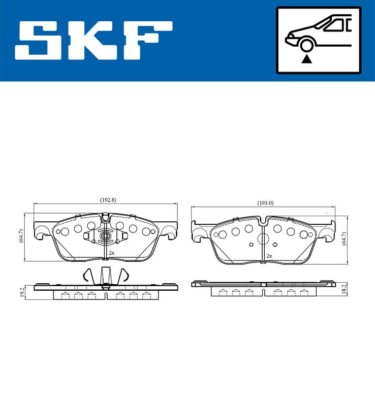 SKF VKBP80290 Комплект гальмівних накладок, дискове гальмо