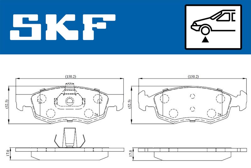 SKF VKBP80294 Комплект гальмівних накладок, дискове гальмо