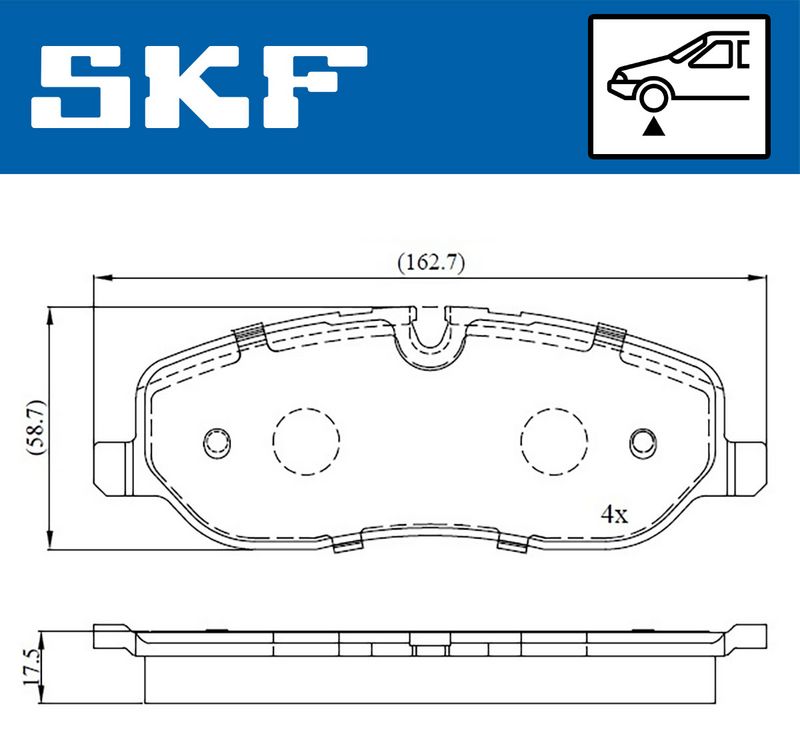 SKF VKBP80306 Комплект гальмівних накладок, дискове гальмо