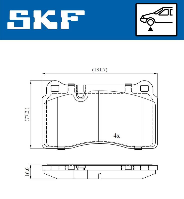 SKF VKBP80312 Комплект гальмівних накладок, дискове гальмо