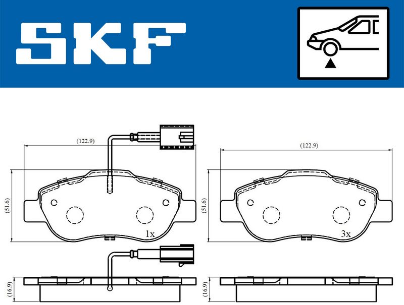 SKF VKBP80313E Комплект гальмівних накладок, дискове гальмо
