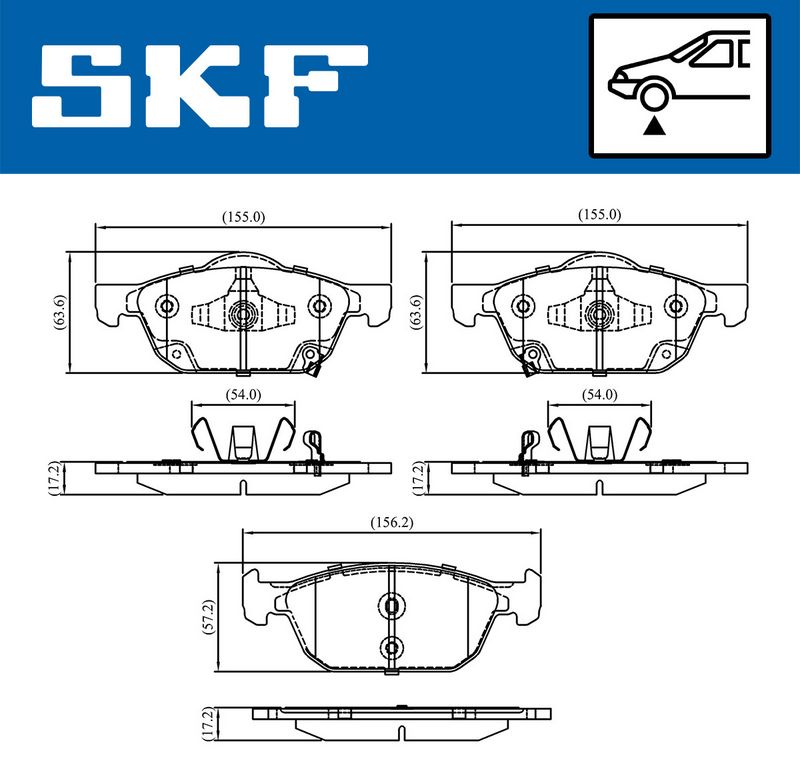 SKF VKBP80320A Комплект гальмівних накладок, дискове гальмо