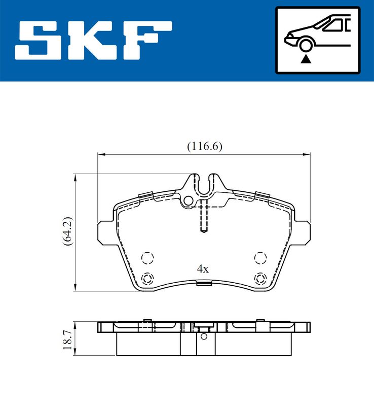 SKF VKBP80323 Комплект гальмівних накладок, дискове гальмо