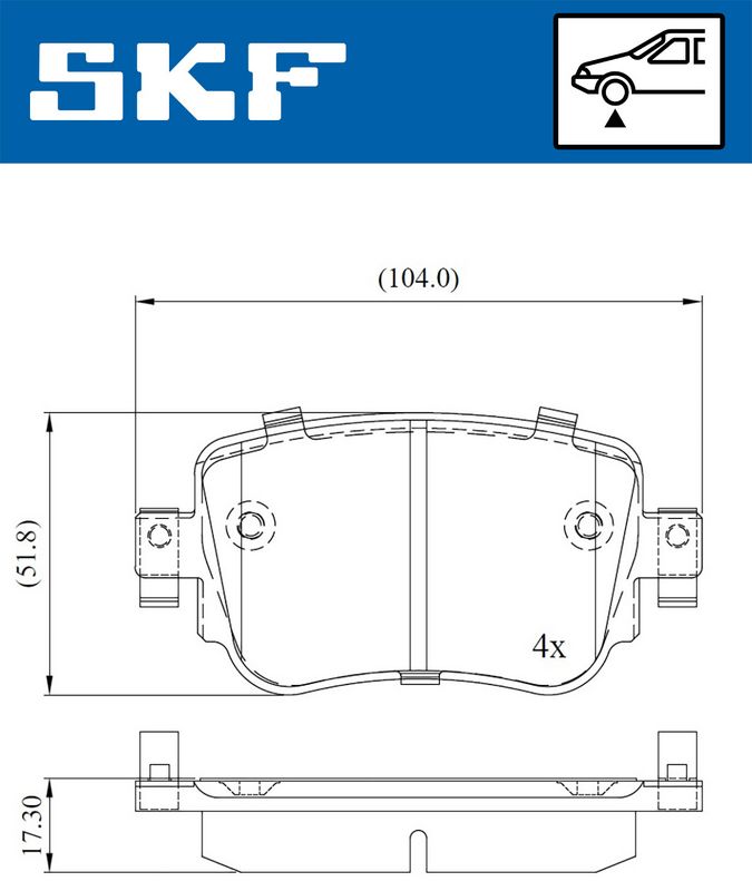 SKF VKBP80324 Комплект гальмівних накладок, дискове гальмо