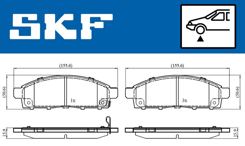 SKF VKBP80331A Комплект гальмівних накладок, дискове гальмо