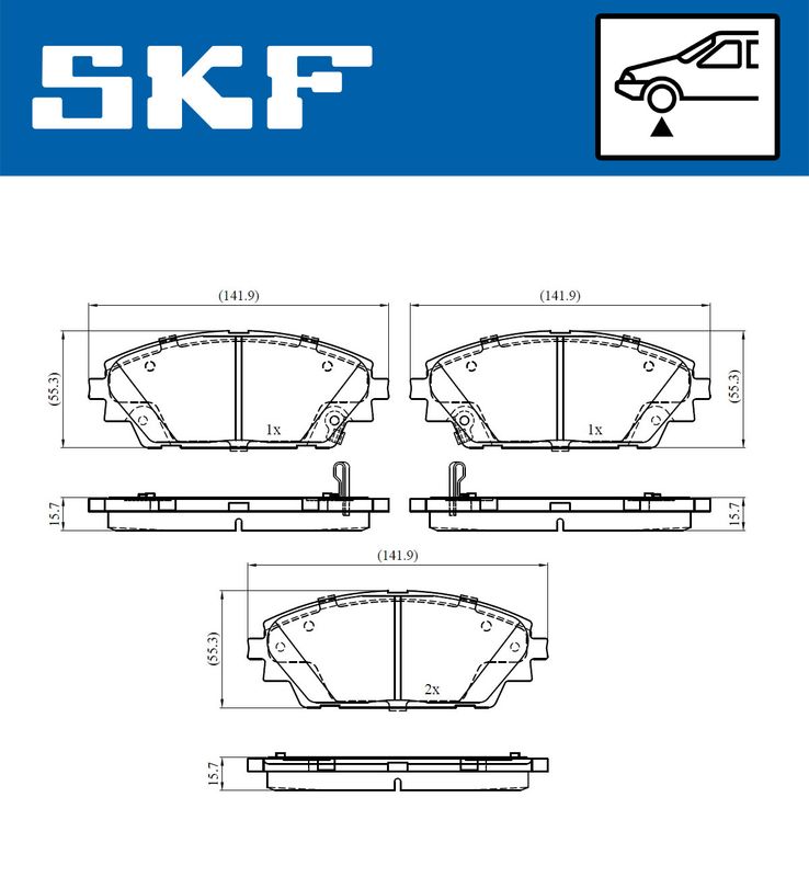 SKF VKBP80341A Комплект гальмівних накладок, дискове гальмо