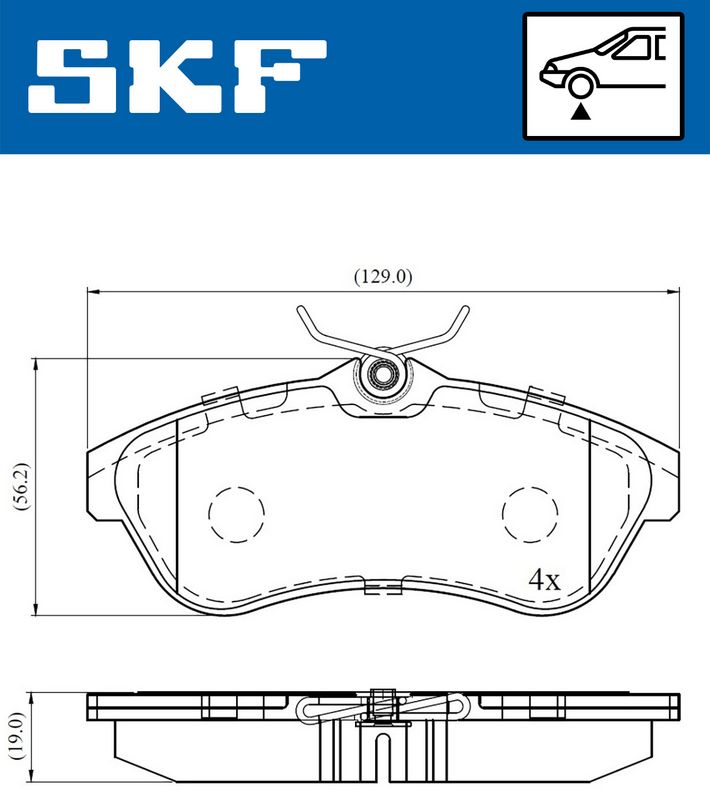 SKF VKBP80344 Комплект гальмівних накладок, дискове гальмо