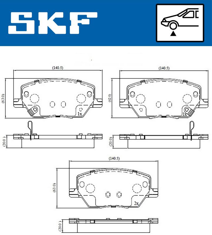 SKF VKBP80346A Комплект гальмівних накладок, дискове гальмо
