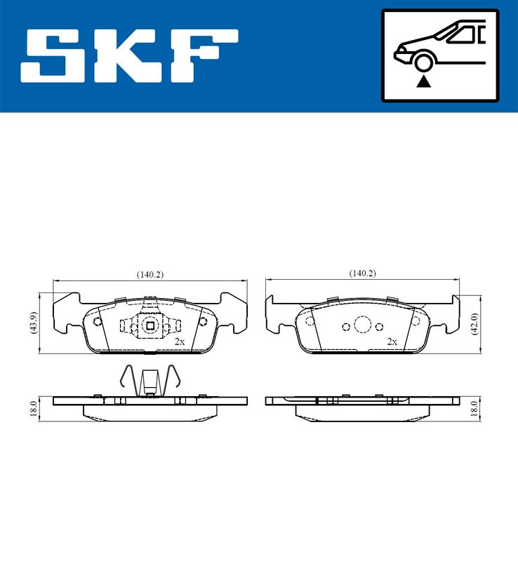 SKF VKBP80376 Комплект гальмівних накладок, дискове гальмо