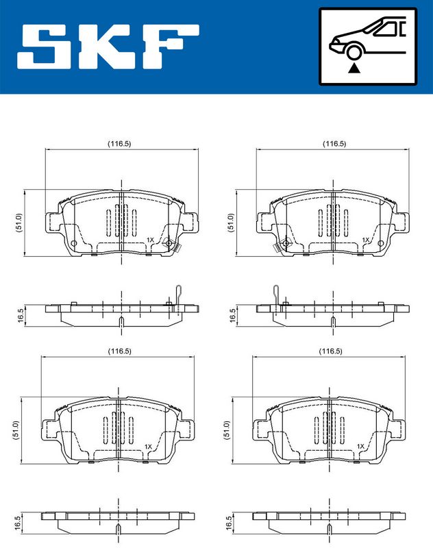 SKF VKBP80382A Комплект гальмівних накладок, дискове гальмо