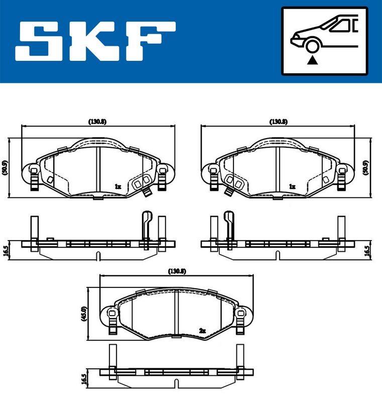 SKF VKBP80383A Комплект гальмівних накладок, дискове гальмо