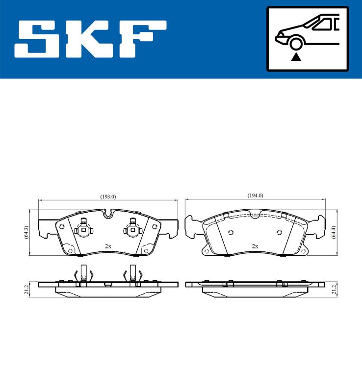 SKF VKBP80389 Комплект гальмівних накладок, дискове гальмо