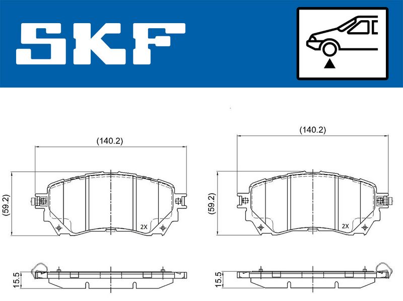 SKF VKBP80394A Комплект гальмівних накладок, дискове гальмо