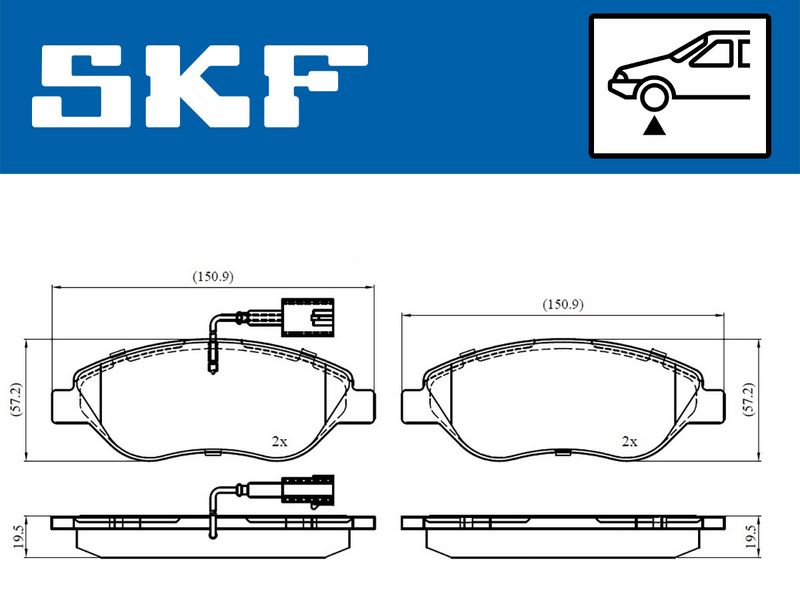 SKF VKBP80395E Комплект гальмівних накладок, дискове гальмо