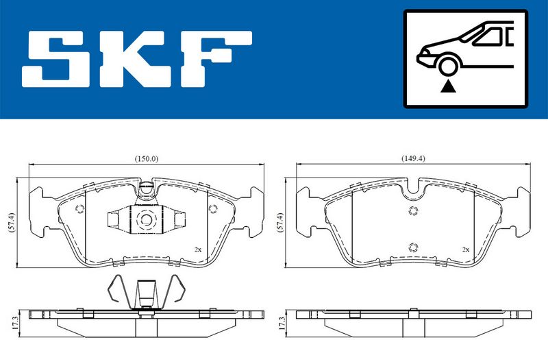 SKF VKBP80399 Комплект гальмівних накладок, дискове гальмо