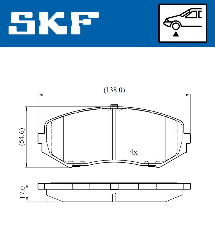 SKF VKBP80417A Комплект гальмівних накладок, дискове гальмо