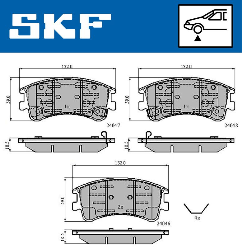 SKF VKBP80421A Комплект гальмівних накладок, дискове гальмо