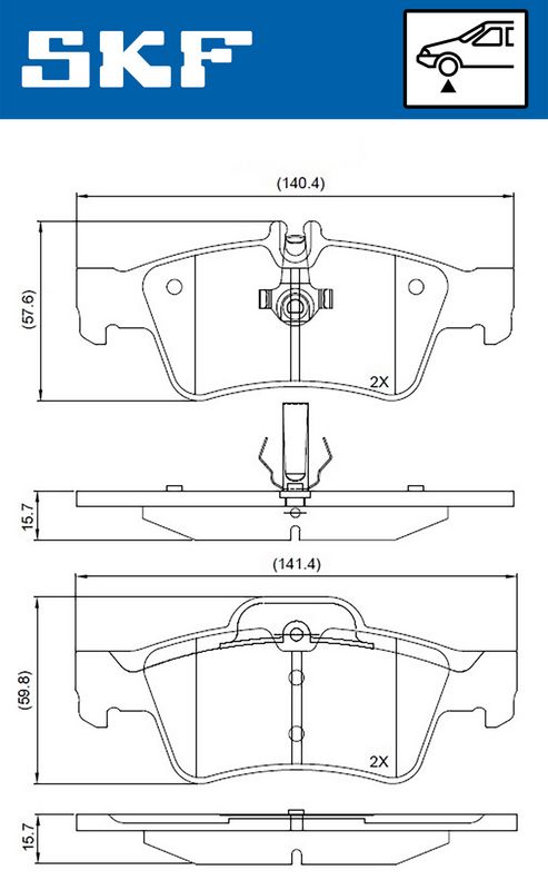 SKF VKBP80430A Комплект гальмівних накладок, дискове гальмо