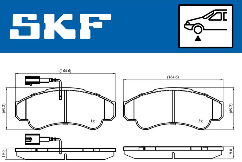 SKF VKBP80441E Комплект гальмівних накладок, дискове гальмо