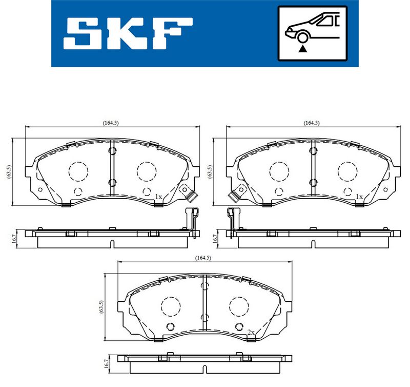 SKF VKBP80454A Комплект гальмівних накладок, дискове гальмо