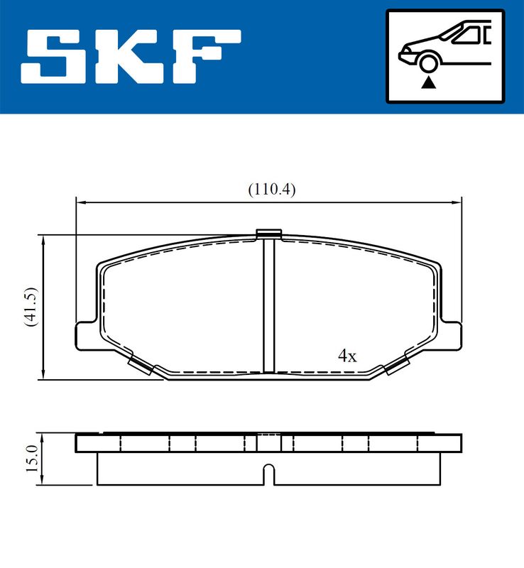 SKF VKBP80457 Комплект гальмівних накладок, дискове гальмо