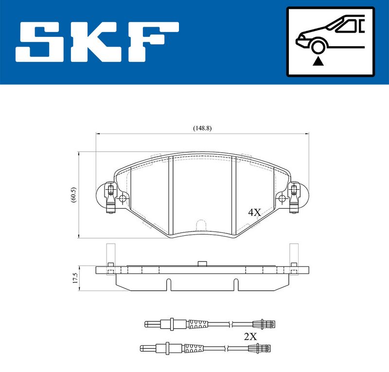SKF VKBP80463E Комплект гальмівних накладок, дискове гальмо