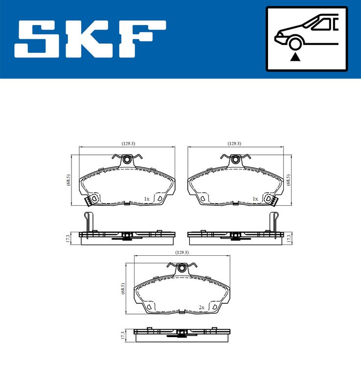 SKF VKBP80479A Комплект гальмівних накладок, дискове гальмо