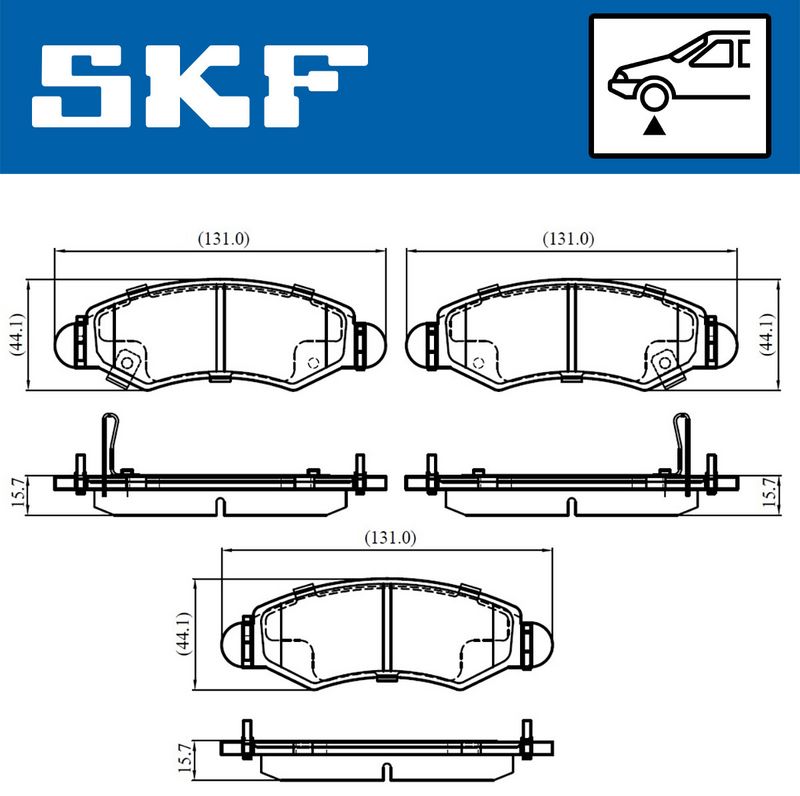 SKF VKBP80500A Комплект гальмівних накладок, дискове гальмо