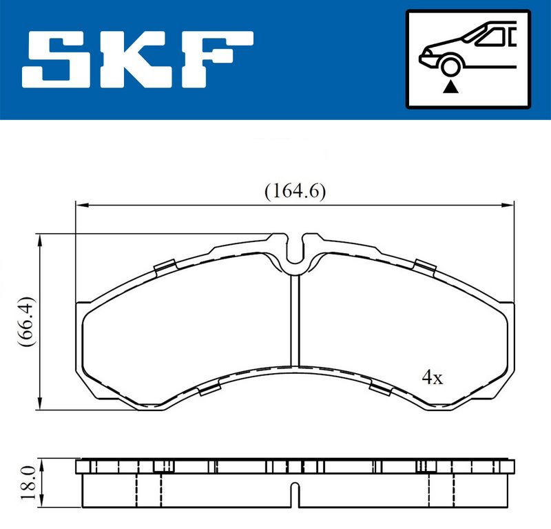 SKF VKBP80507 Комплект гальмівних накладок, дискове гальмо