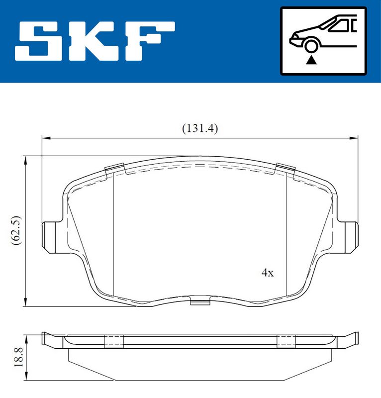 SKF VKBP80517 Комплект гальмівних накладок, дискове гальмо