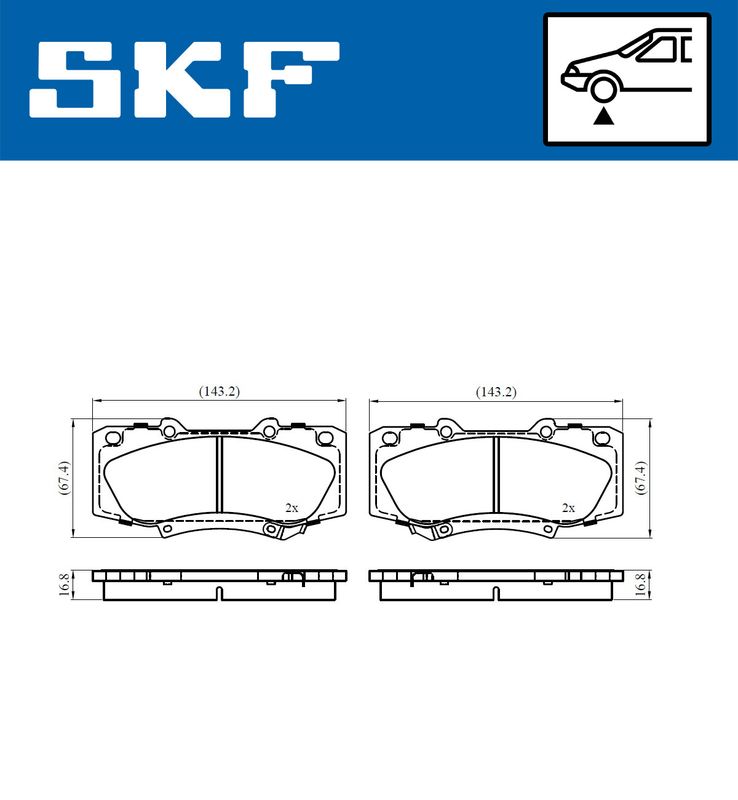 SKF VKBP80523A Комплект гальмівних накладок, дискове гальмо