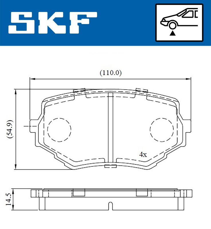 SKF VKBP80531A Комплект гальмівних накладок, дискове гальмо
