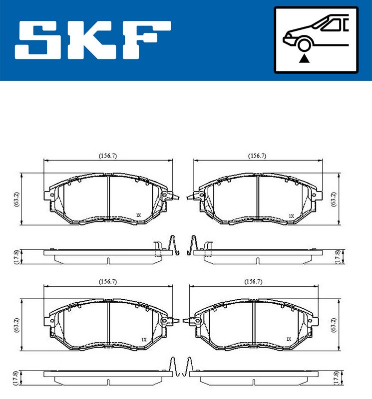 SKF VKBP80555A Комплект гальмівних накладок, дискове гальмо