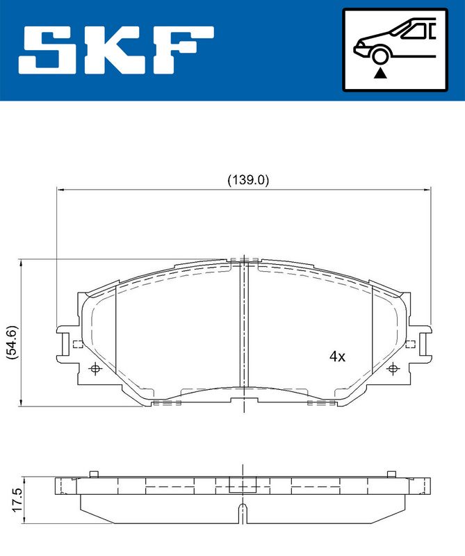 SKF VKBP80579 Комплект гальмівних накладок, дискове гальмо