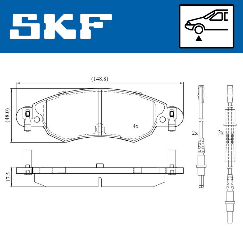 SKF VKBP80607E Комплект гальмівних накладок, дискове гальмо