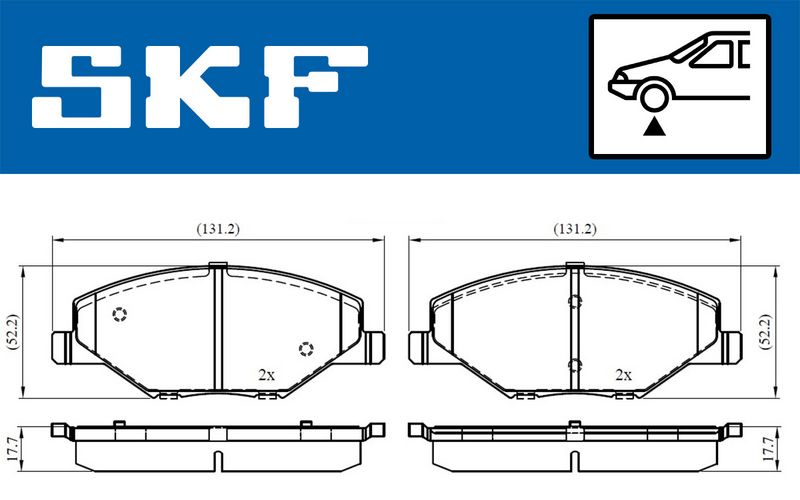 SKF VKBP80628 Комплект гальмівних накладок, дискове гальмо